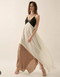 BLACK CREAM TAUPE LONG DRESS
